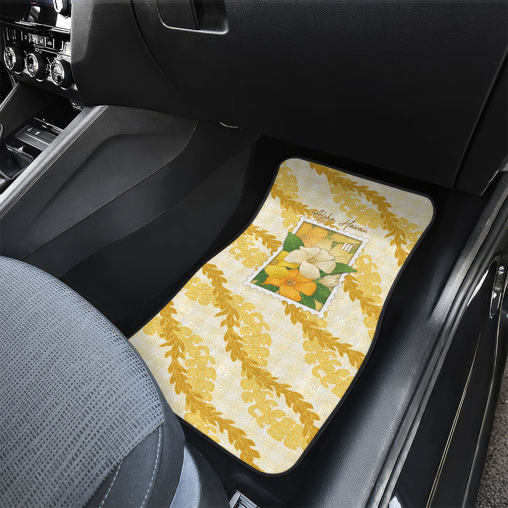 Aloha Hawaii Puakenikeni Car Mats Hawaiian Lei Palaka Motifs Stylized Stamp LT14 - Polynesian Pride