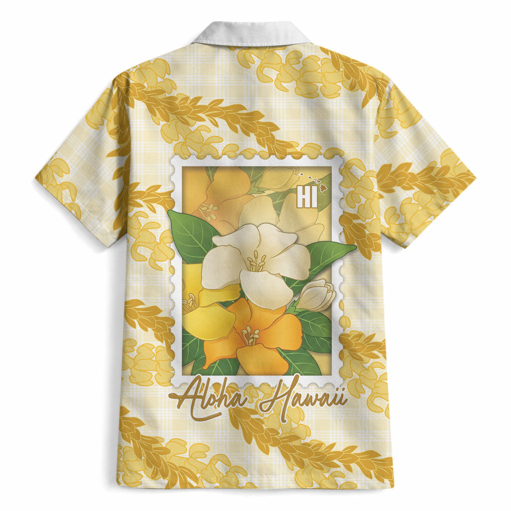 Aloha Hawaii Puakenikeni Hawaiian Shirt Hawaiian Lei Palaka Motifs Stylized Stamp LT14 - Polynesian Pride