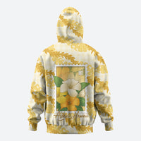 Aloha Hawaii Puakenikeni Hoodie Hawaiian Lei Palaka Motifs Stylized Stamp LT14 - Polynesian Pride