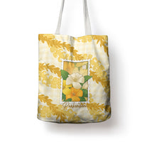 Aloha Hawaii Puakenikeni Tote Bag Hawaiian Lei Palaka Motifs Stylized Stamp LT14 - Polynesian Pride