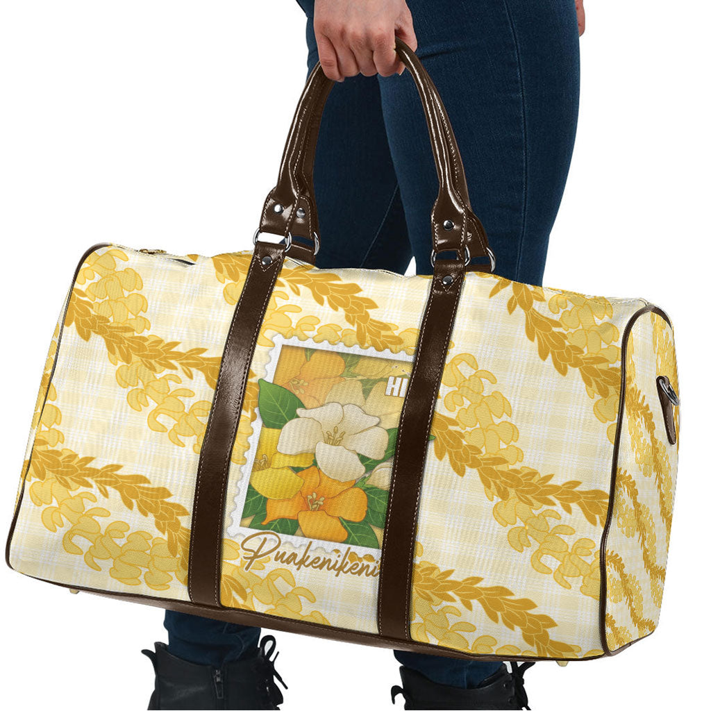 Aloha Hawaii Puakenikeni Travel Bag Hawaiian Lei Palaka Motifs Stylized Stamp LT14 - Polynesian Pride