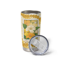 Aloha Hawaii Puakenikeni Tumbler Cup Hawaiian Lei Palaka Motifs Stylized Stamp LT14 - Polynesian Pride