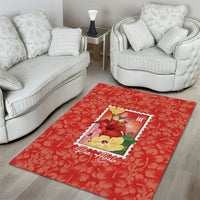 Aloha Hawaii Pua Aloalo Area Rug Hawaiian Hibiscus Flowers Stylized Stamp LT14 - Polynesian Pride