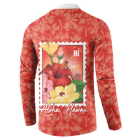 Aloha Hawaii Pua Aloalo Button Sweatshirt Hawaiian Hibiscus Flowers Stylized Stamp LT14 - Polynesian Pride