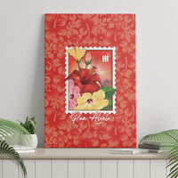 Aloha Hawaii Pua Aloalo Canvas Wall Art Hawaiian Hibiscus Flowers Stylized Stamp LT14 - Polynesian Pride