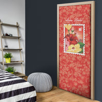 Aloha Hawaii Pua Aloalo Door Cover Hawaiian Hibiscus Flowers Stylized Stamp LT14 - Polynesian Pride
