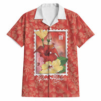 Aloha Hawaii Pua Aloalo Hawaiian Shirt Hawaiian Hibiscus Flowers Stylized Stamp LT14 Red - Polynesian Pride