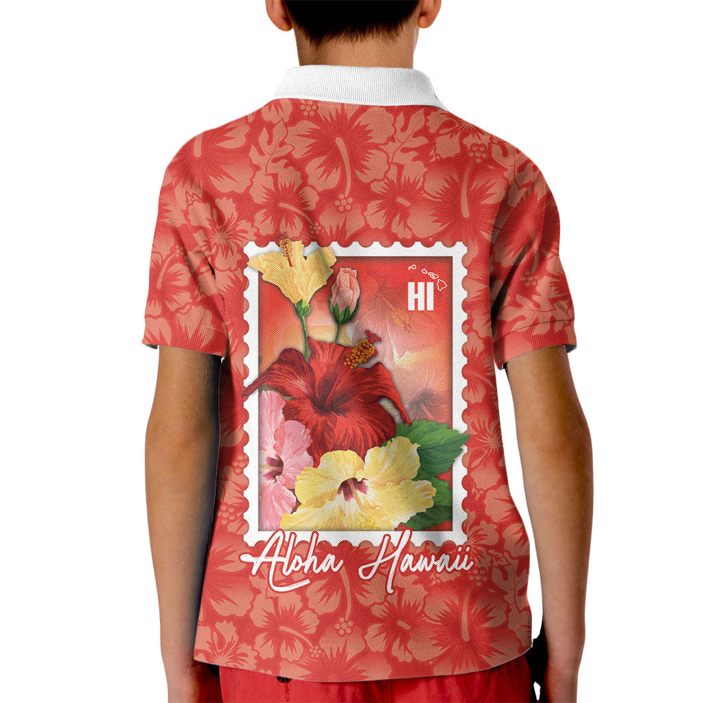 Aloha Hawaii Pua Aloalo Kid Polo Shirt Hawaiian Hibiscus Flowers Stylized Stamp LT14 - Polynesian Pride