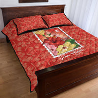 Aloha Hawaii Pua Aloalo Quilt Bed Set Hawaiian Hibiscus Flowers Stylized Stamp LT14 - Polynesian Pride