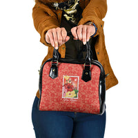 Aloha Hawaii Pua Aloalo Shoulder Handbag Hawaiian Hibiscus Flowers Stylized Stamp LT14 One Size Red - Polynesian Pride
