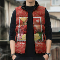 Aloha Hawaii Pua Aloalo Sleeveless Puffer Jacket Hawaiian Hibiscus Flowers Stylized Stamp LT14 - Polynesian Pride