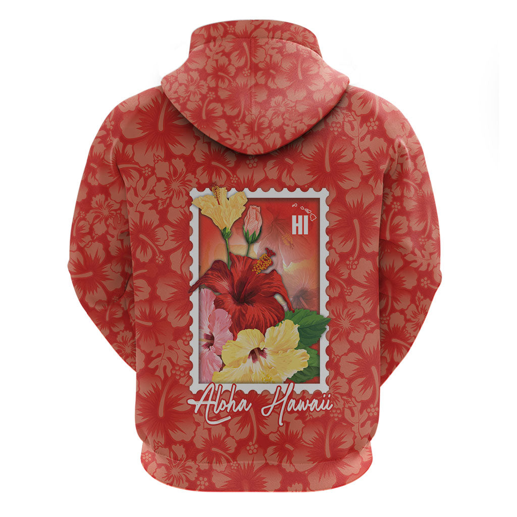 Aloha Hawaii Pua Aloalo Zip Hoodie Hawaiian Hibiscus Flowers Stylized Stamp LT14 - Polynesian Pride