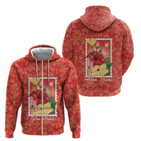 Aloha Hawaii Pua Aloalo Zip Hoodie Hawaiian Hibiscus Flowers Stylized Stamp LT14 - Polynesian Pride