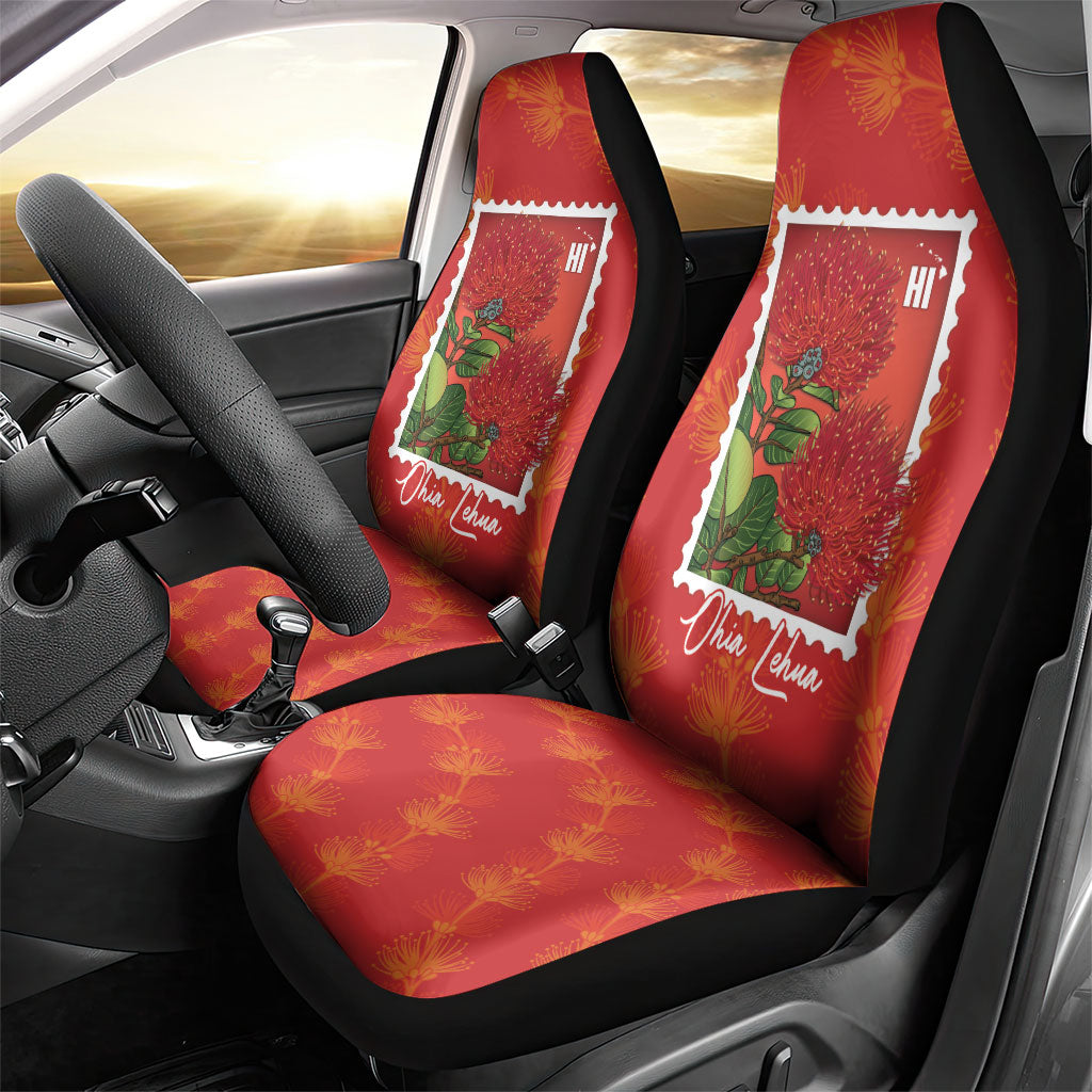 Aloha Hawaii Ohia Lehua Car Seat Cover Hawaiian Lei Stylized Stamp LT14 - Polynesian Pride
