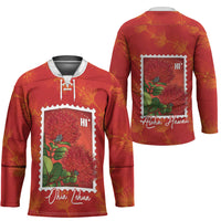 Aloha Hawaii Ohia Lehua Hockey Jersey Hawaiian Lei Stylized Stamp LT14 - Polynesian Pride