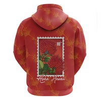 Aloha Hawaii Ohia Lehua Hoodie Hawaiian Lei Stylized Stamp LT14 - Polynesian Pride
