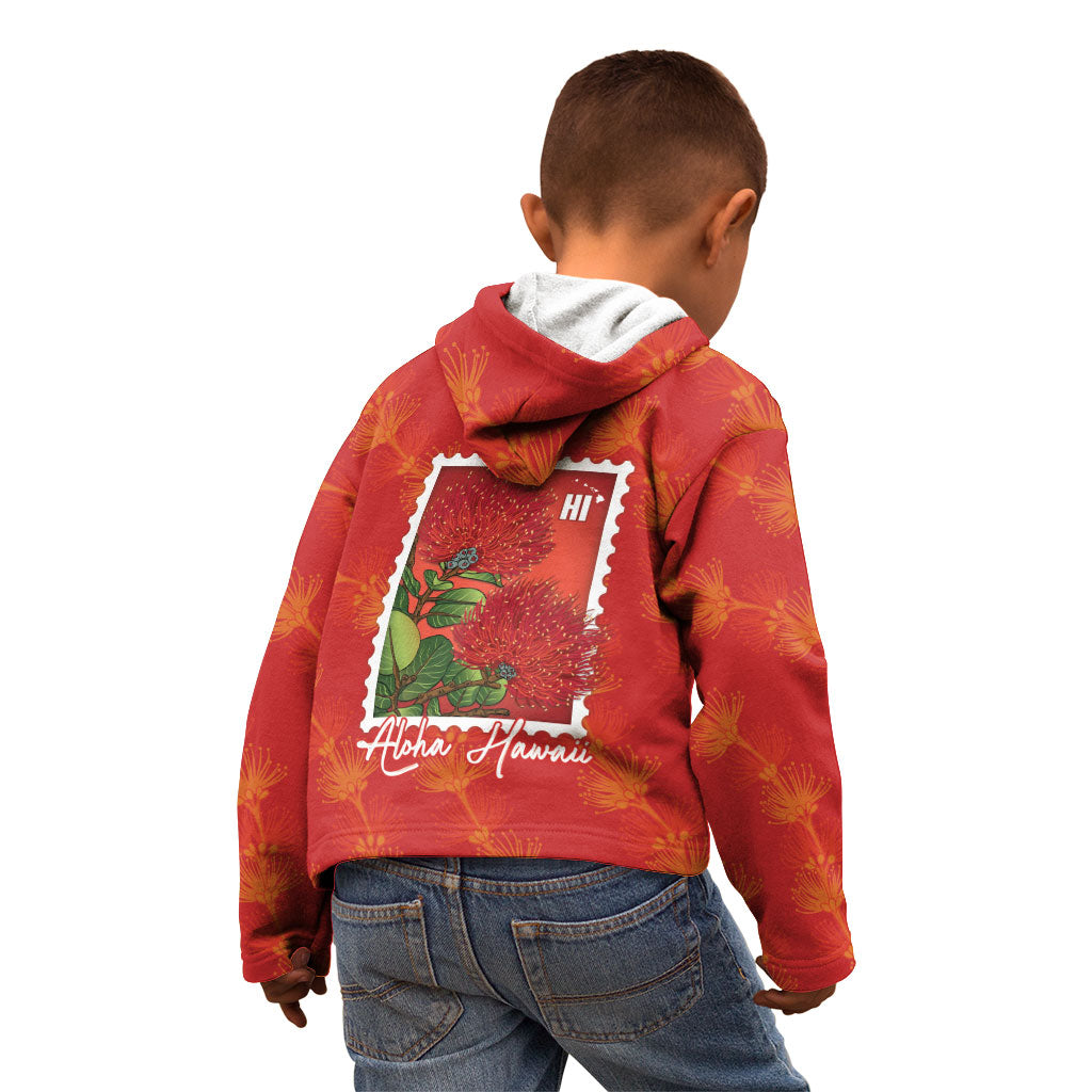 Aloha Hawaii Ohia Lehua Kid Hoodie Hawaiian Lei Stylized Stamp LT14 - Polynesian Pride