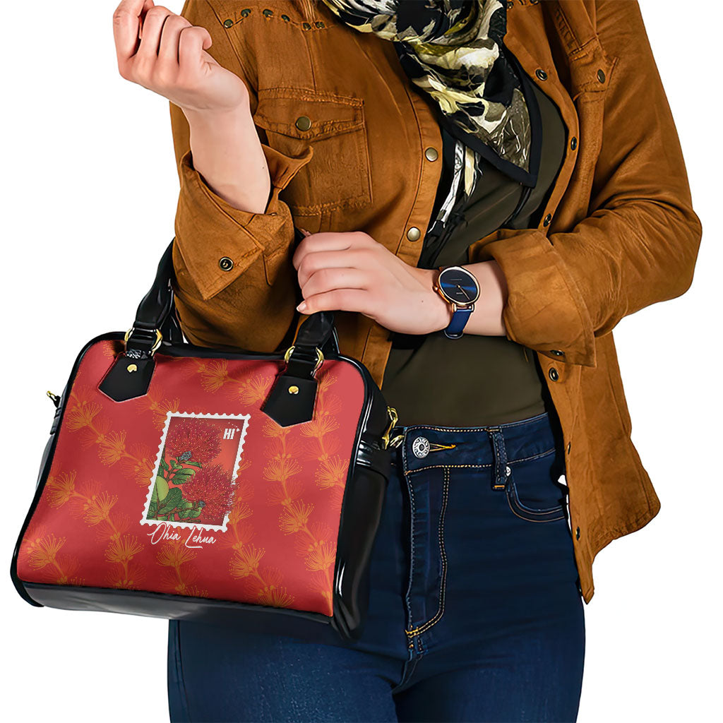 Aloha Hawaii Ohia Lehua Shoulder Handbag Hawaiian Lei Stylized Stamp LT14 - Polynesian Pride