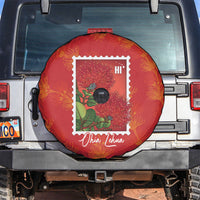 Aloha Hawaii Ohia Lehua Spare Tire Cover Hawaiian Lei Stylized Stamp LT14 Red - Polynesian Pride