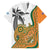 Custom Fiji And Australia Rugby Family Matching Off Shoulder Short Dress and Hawaiian Shirt Fijian Palm Tree Mix Aussie Kangaroo