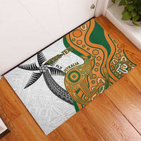 Custom Fiji And Australia Rugby Rubber Doormat Fijian Palm Tree Mix Aussie Kangaroo