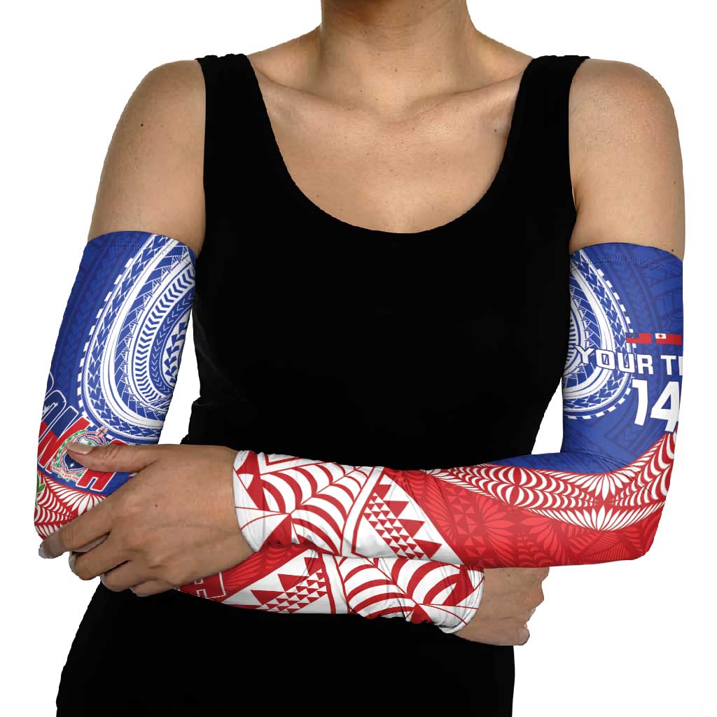 Tonga and Samoa Rugby Custom Arm Sleeves Ikale Tahi Manu Samoa Together - Polynesian Pride
