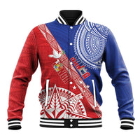 Tonga and Samoa Rugby Custom Baseball Jacket Ikale Tahi Manu Samoa Together - Polynesian Pride