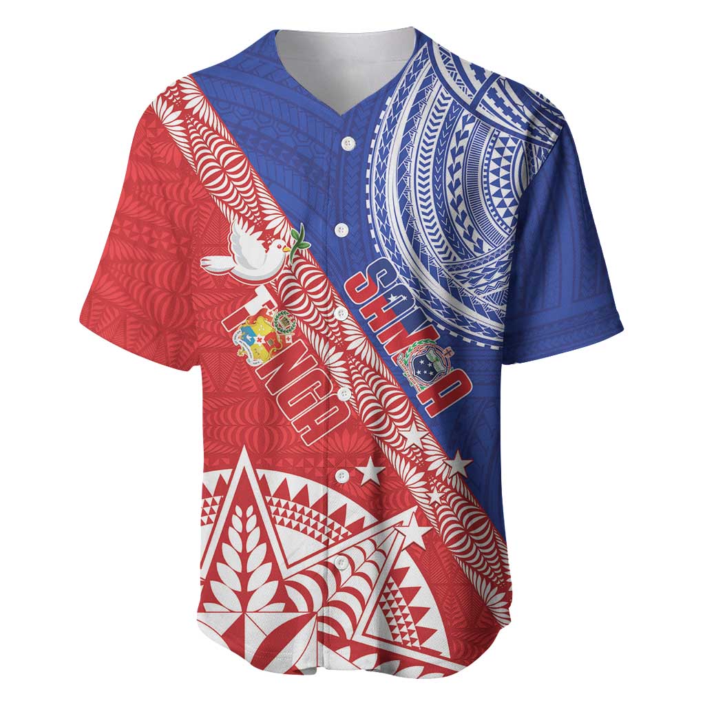 Tonga and Samoa Rugby Custom Baseball Jersey Ikale Tahi Manu Samoa Together - Polynesian Pride