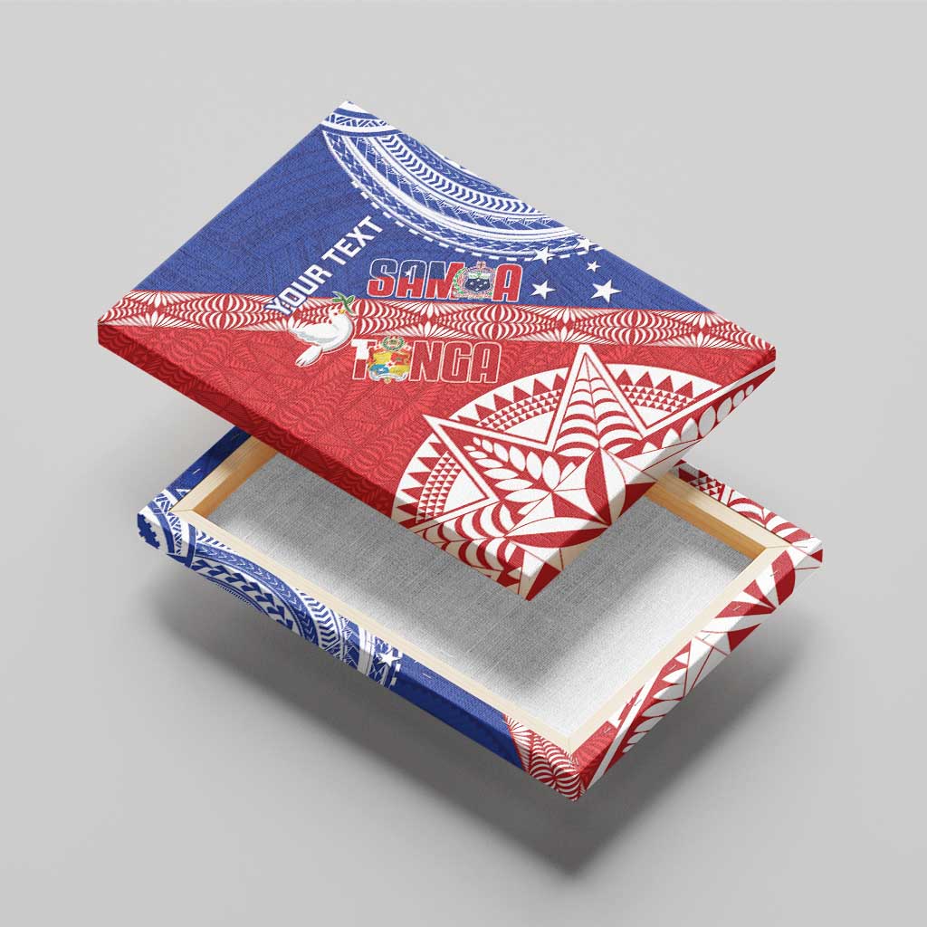 Tonga and Samoa Rugby Custom Canvas Wall Art Ikale Tahi Manu Samoa Together - Polynesian Pride