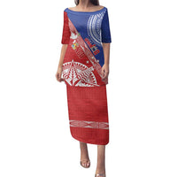 Tonga and Samoa Rugby Custom Family Matching Puletasi and Hawaiian Shirt Ikale Tahi Manu Samoa Together - Polynesian Pride