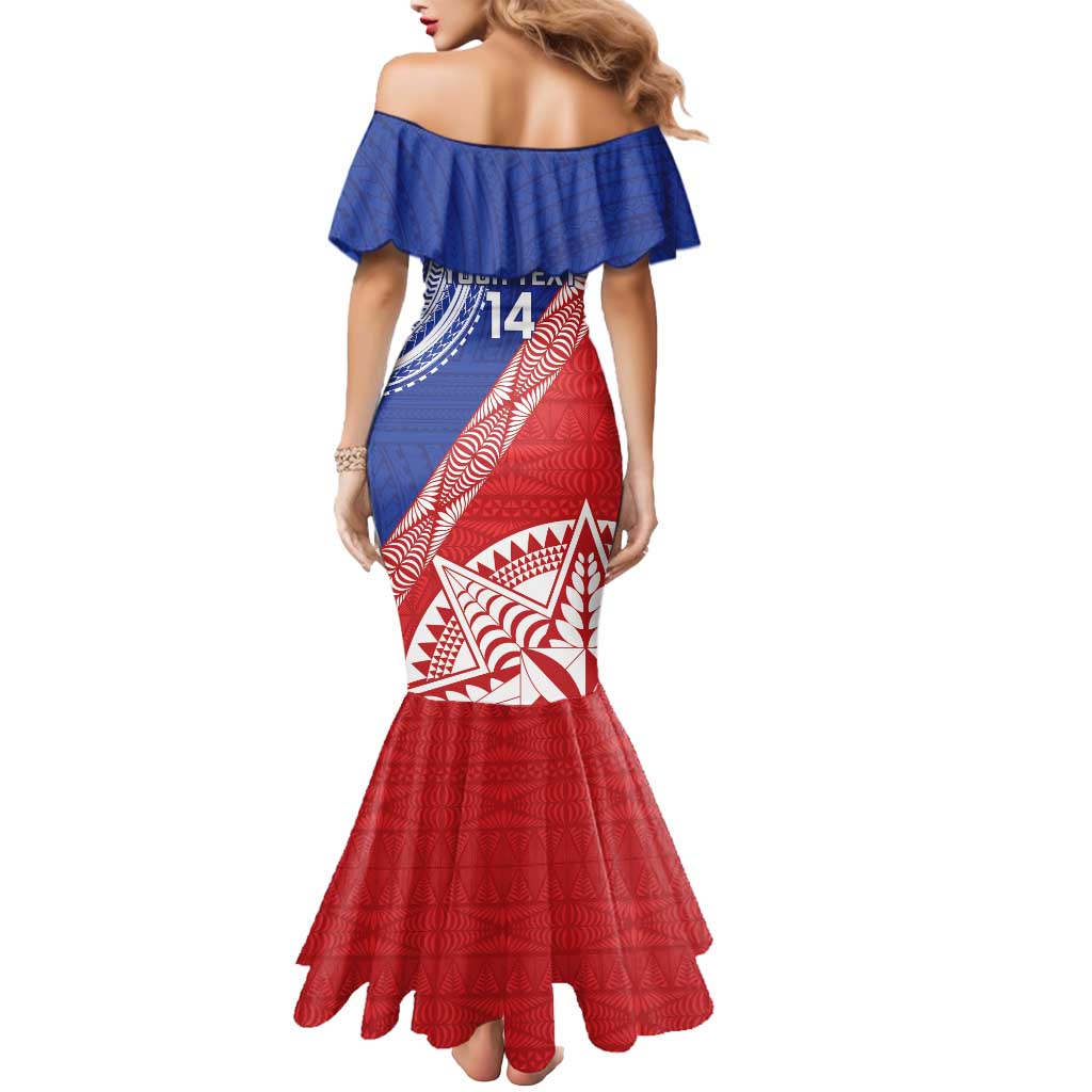 Tonga and Samoa Rugby Custom Mermaid Dress Ikale Tahi Manu Samoa Together - Polynesian Pride