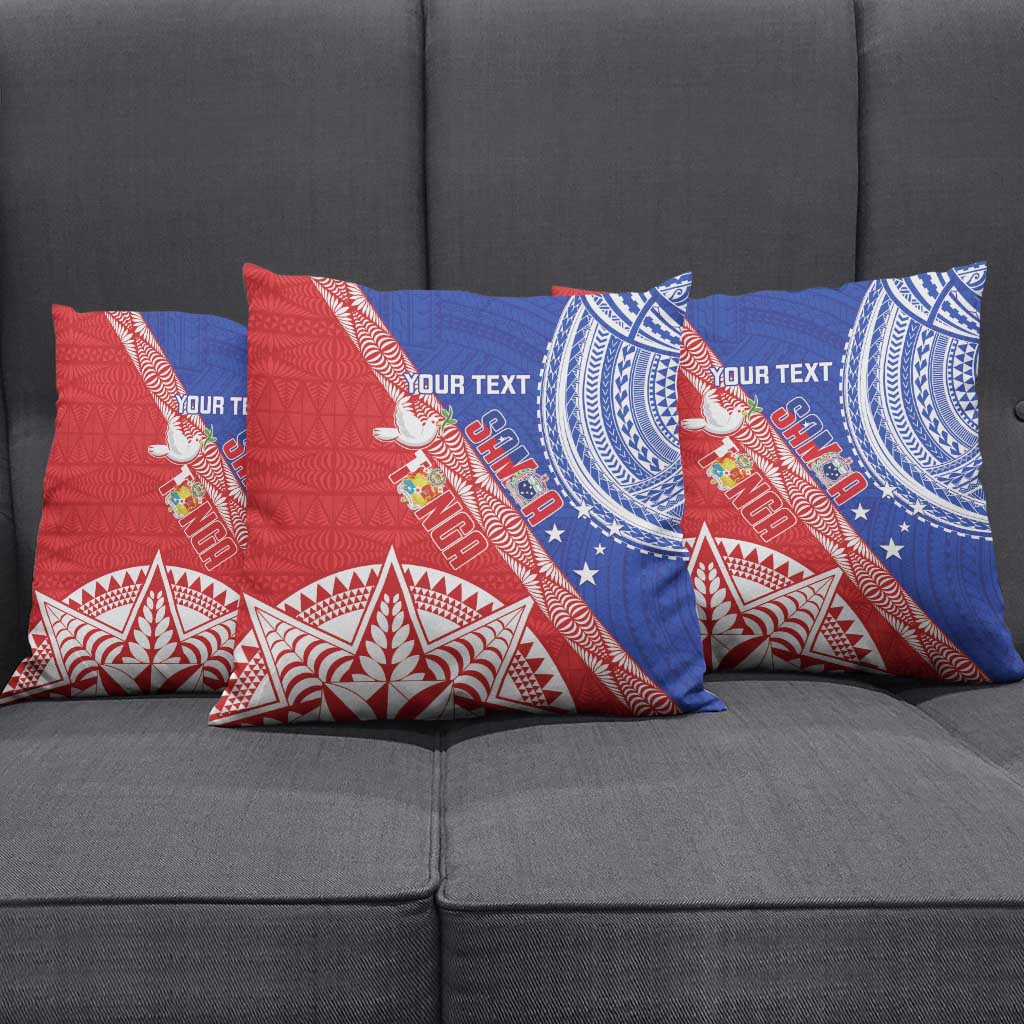 Tonga and Samoa Rugby Custom Pillow Cover Ikale Tahi Manu Samoa Together LT14 - Polynesian Pride