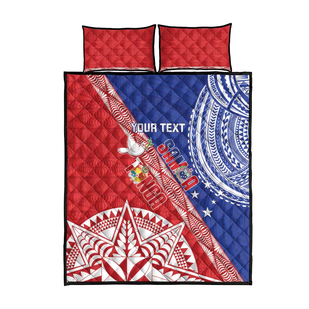 Tonga and Samoa Rugby Custom Quilt Bed Set Ikale Tahi Manu Samoa Together LT14 - Polynesian Pride