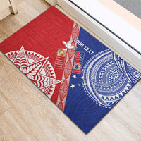Tonga and Samoa Rugby Custom Rubber Doormat Ikale Tahi Manu Samoa Together - Polynesian Pride