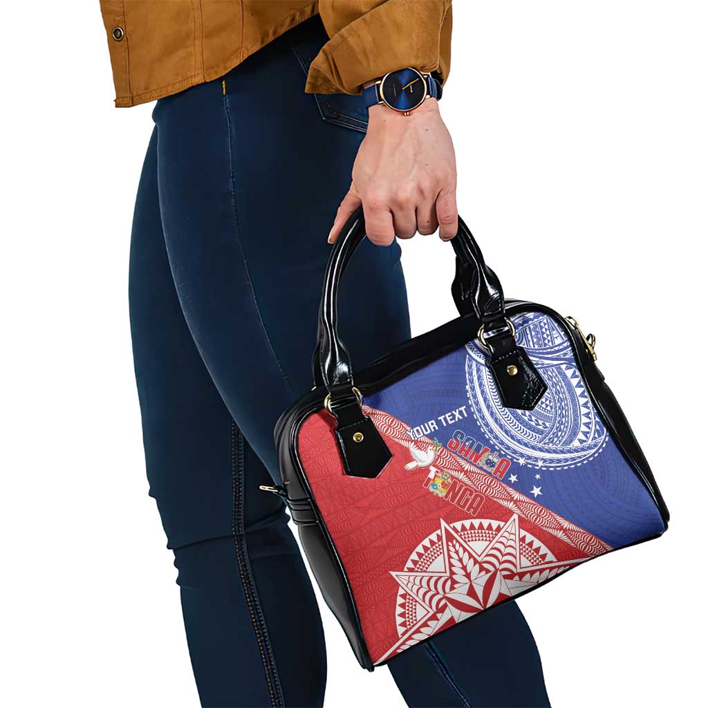 Tonga and Samoa Rugby Custom Shoulder Handbag Ikale Tahi Manu Samoa Together - Polynesian Pride