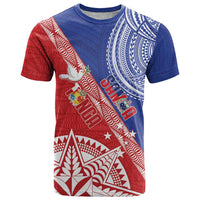 Tonga and Samoa Rugby Custom T Shirt Ikale Tahi Manu Samoa Together - Polynesian Pride