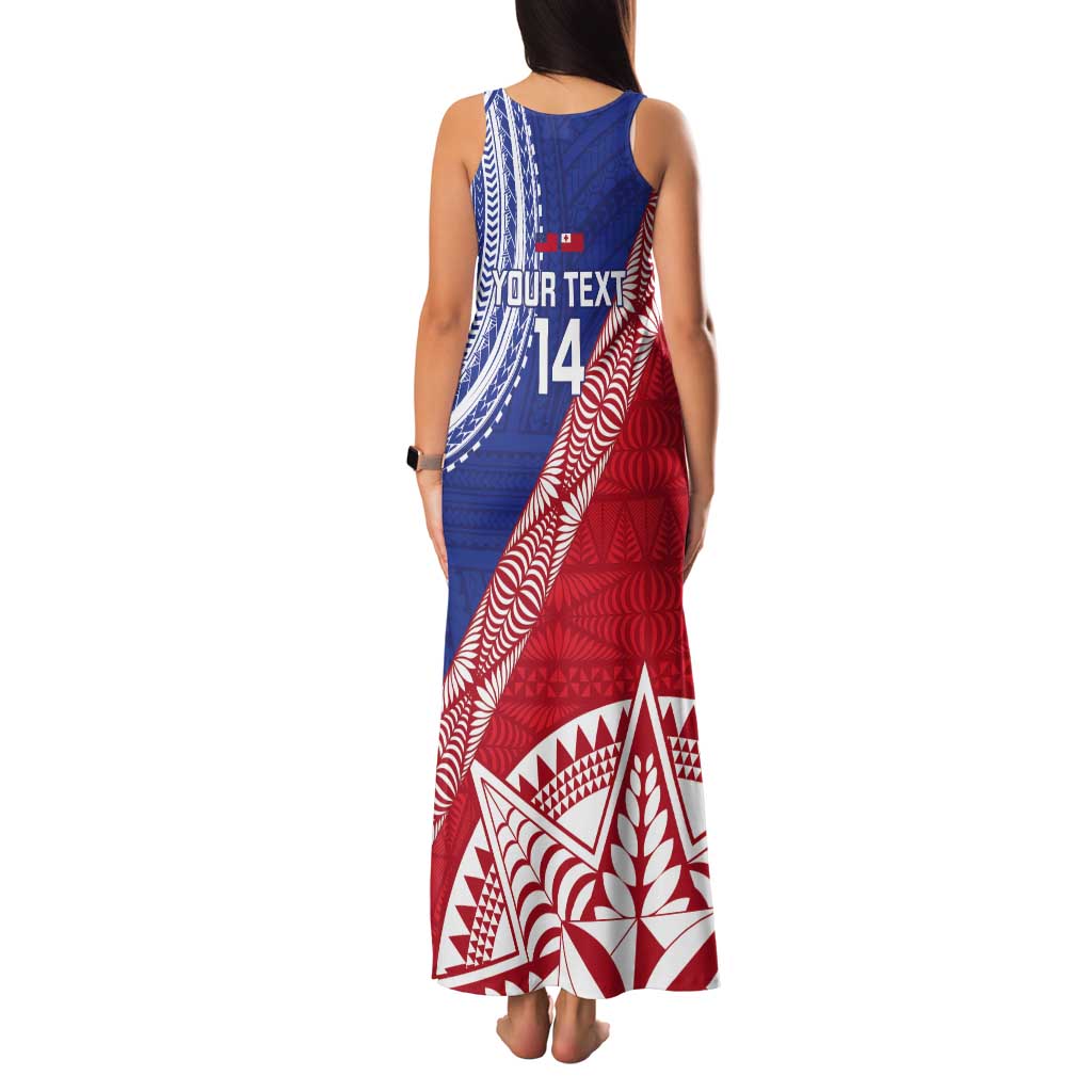 Tonga and Samoa Rugby Custom Tank Maxi Dress Ikale Tahi Manu Samoa Together LT14 - Polynesian Pride