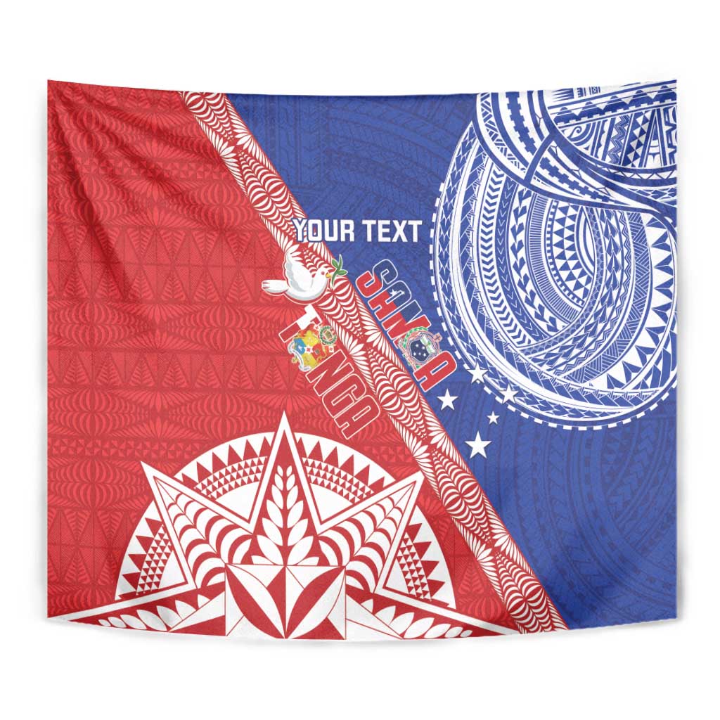 Tonga and Samoa Rugby Custom Tapestry Ikale Tahi Manu Samoa Together LT14 - Polynesian Pride