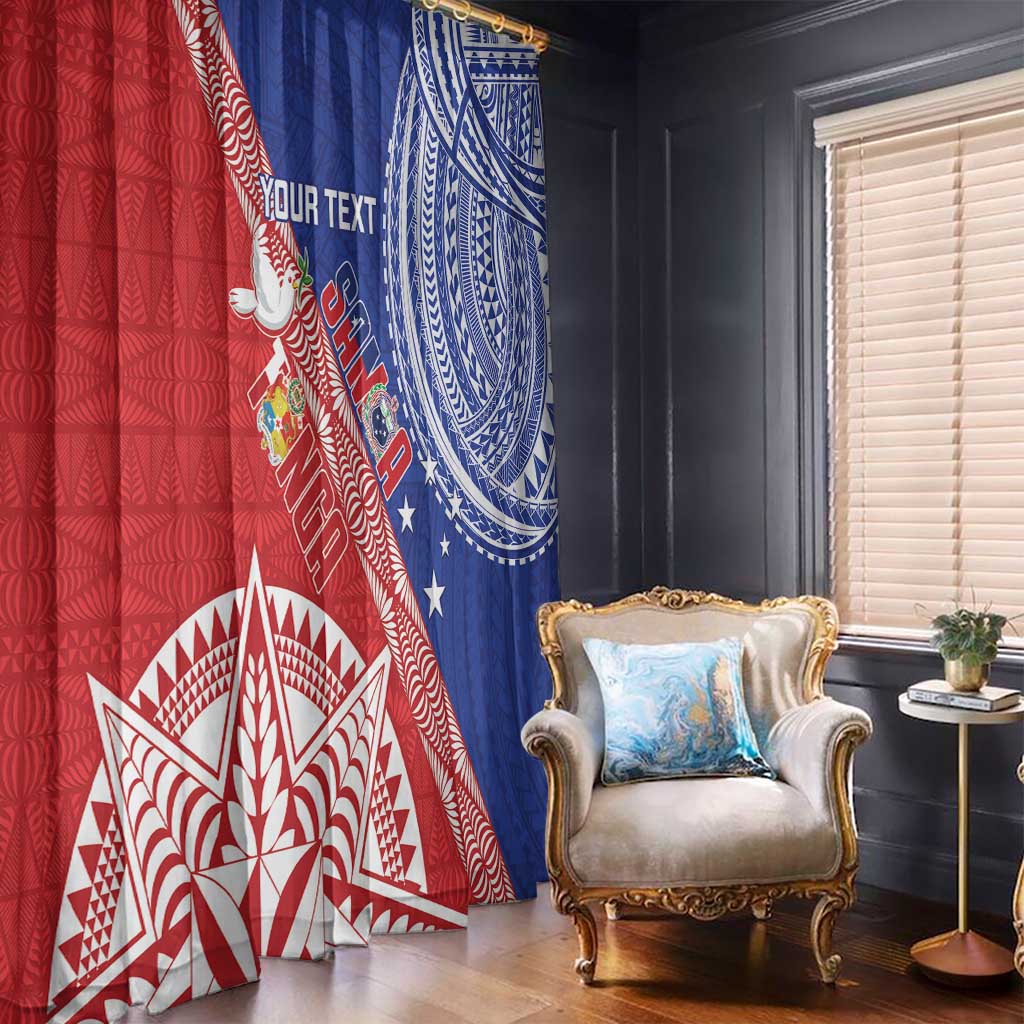 Tonga and Samoa Rugby Custom Window Curtain Ikale Tahi Manu Samoa Together LT14 - Polynesian Pride