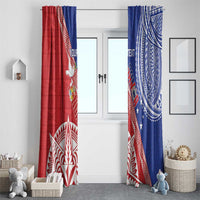 Tonga and Samoa Rugby Custom Window Curtain Ikale Tahi Manu Samoa Together LT14 - Polynesian Pride
