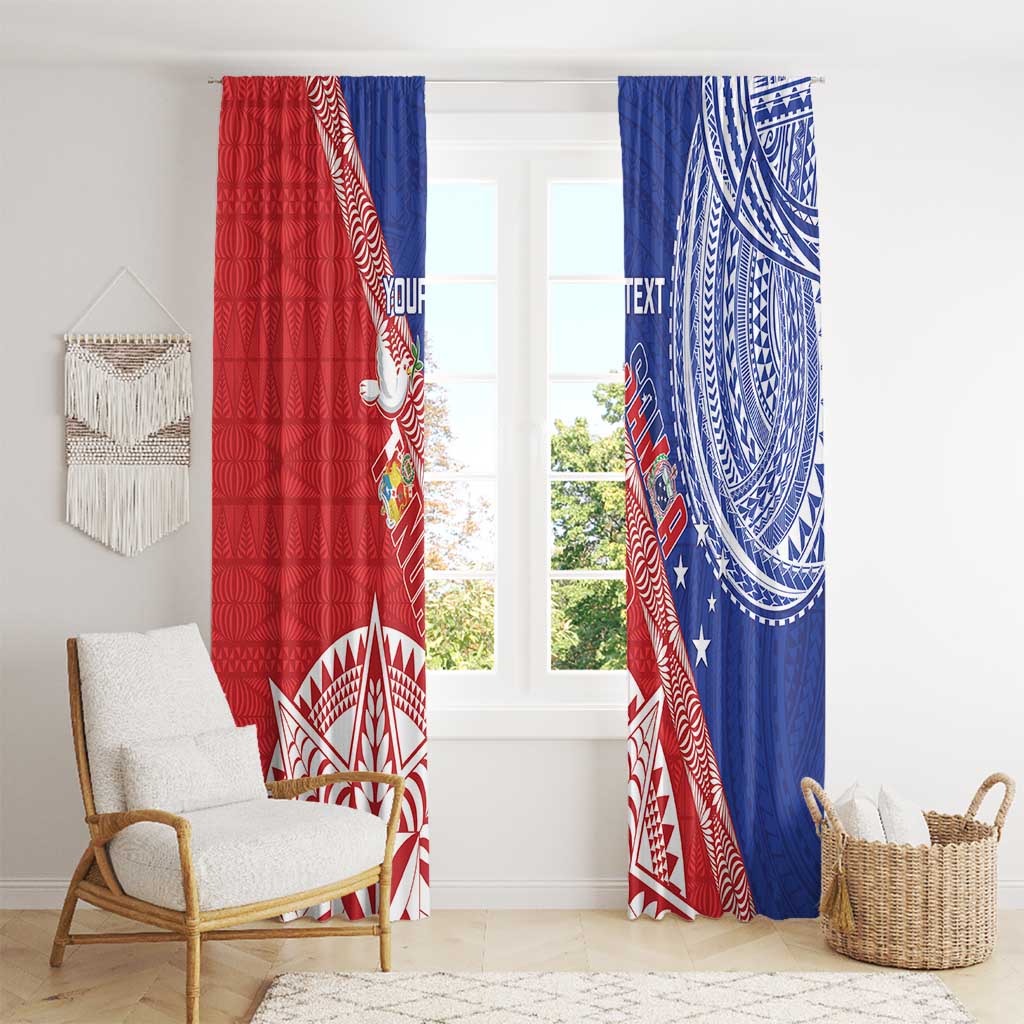 Tonga and Samoa Rugby Custom Window Curtain Ikale Tahi Manu Samoa Together LT14 - Polynesian Pride