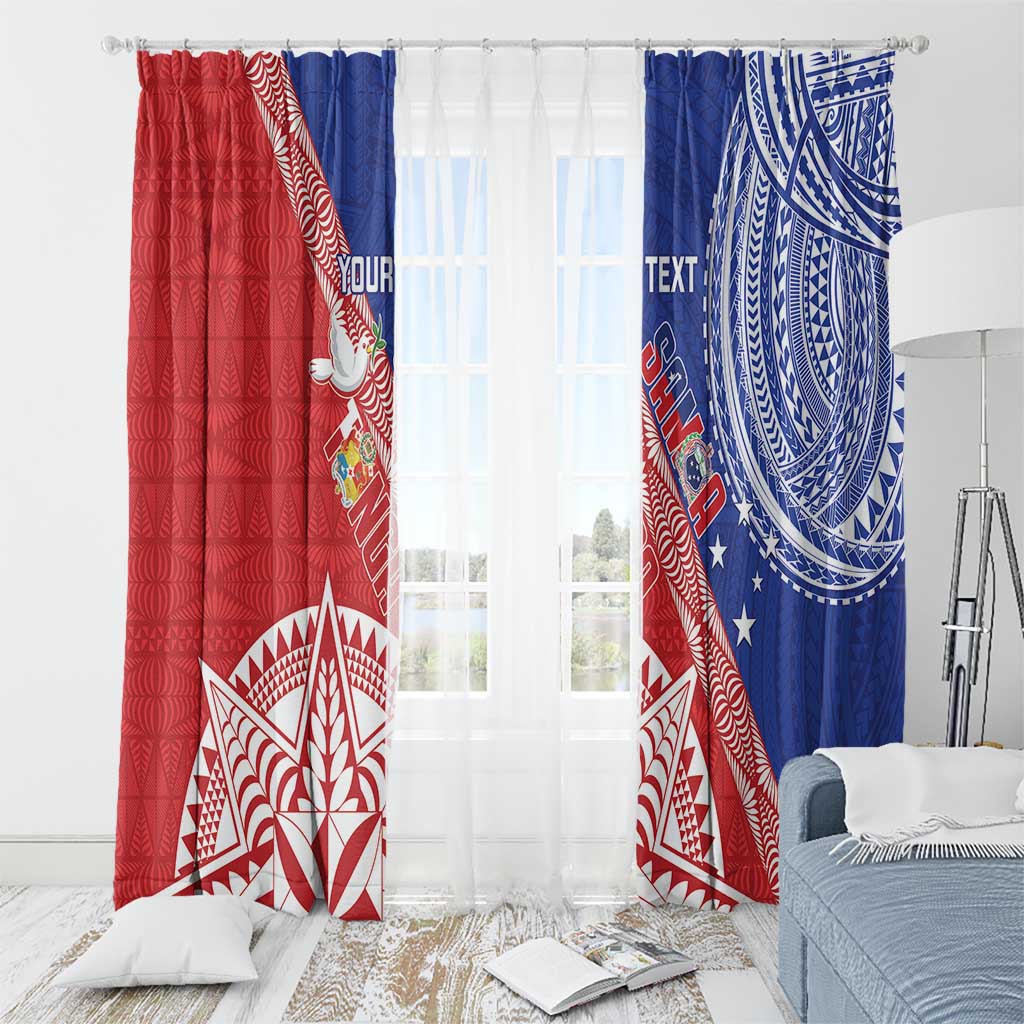 Tonga and Samoa Rugby Custom Window Curtain Ikale Tahi Manu Samoa Together LT14 - Polynesian Pride