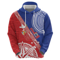 Tonga and Samoa Rugby Custom Zip Hoodie Ikale Tahi Manu Samoa Together - Polynesian Pride