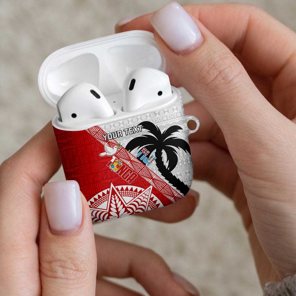 Fiji and Tonga Rugby Custom AirPods Case Flying Fijians Ikale Tahi Together Pacific - Polynesian Pride