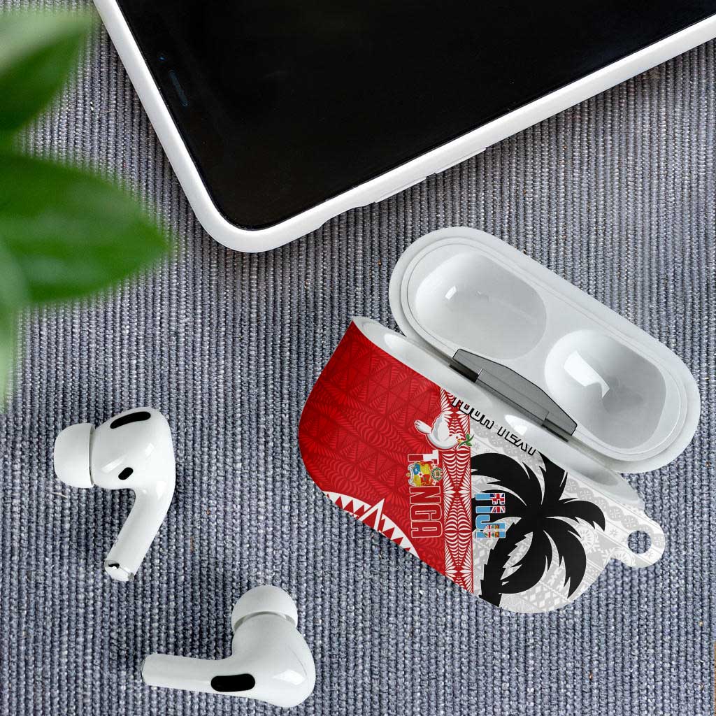 Fiji and Tonga Rugby Custom AirPods Case Flying Fijians Ikale Tahi Together Pacific - Polynesian Pride