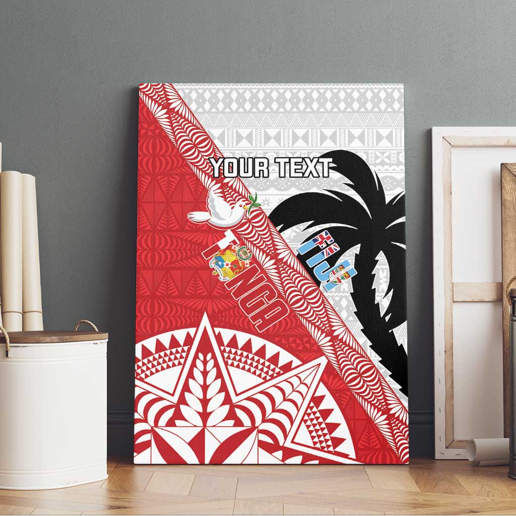 Fiji and Tonga Rugby Custom Canvas Wall Art Flying Fijians Ikale Tahi Together Pacific - Polynesian Pride