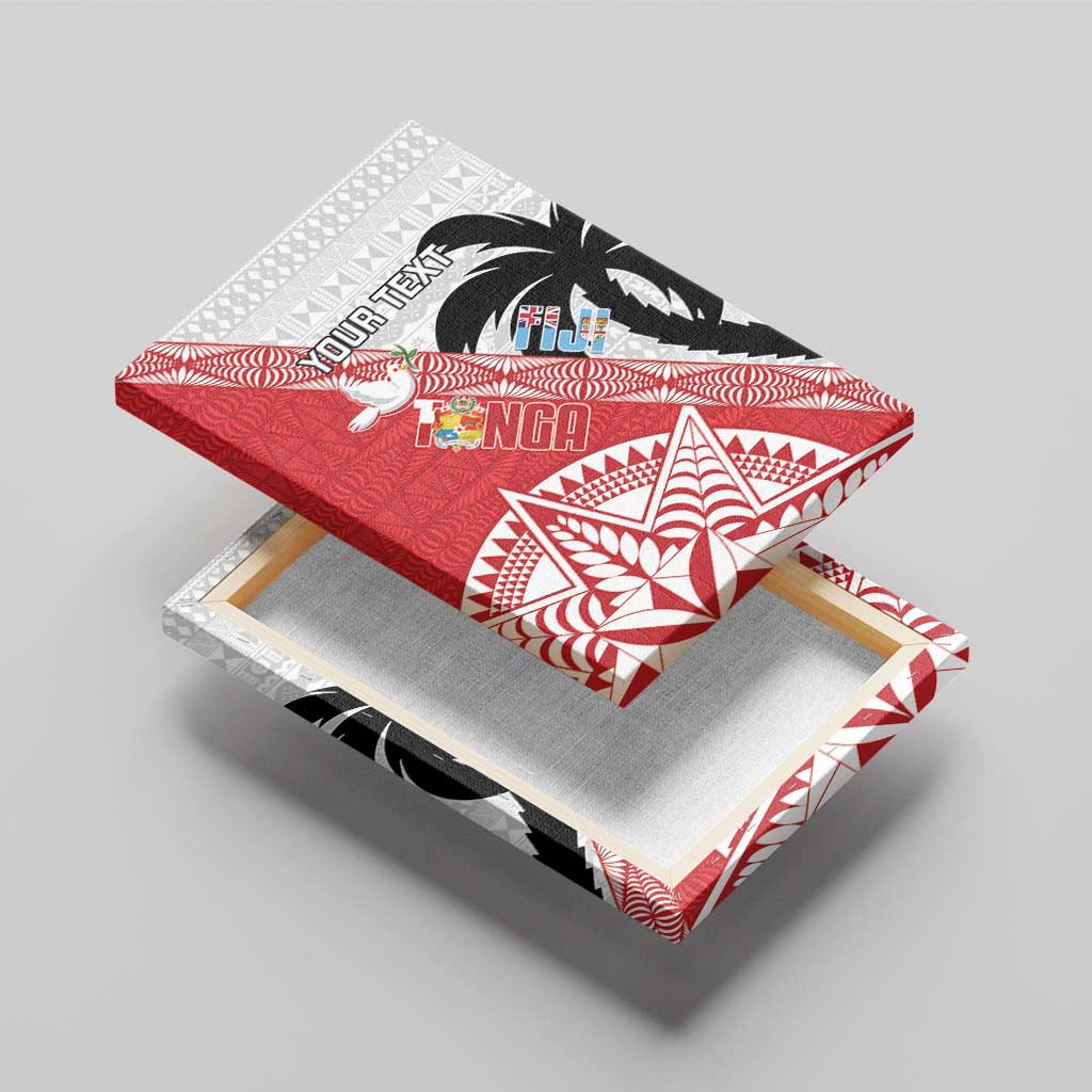 Fiji and Tonga Rugby Custom Canvas Wall Art Flying Fijians Ikale Tahi Together Pacific - Polynesian Pride