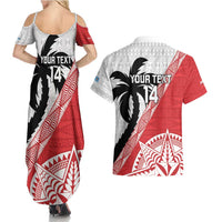 Fiji and Tonga Rugby Custom Couples Matching Summer Maxi Dress and Hawaiian Shirt Flying Fijians Ikale Tahi Together Pacific - Polynesian Pride