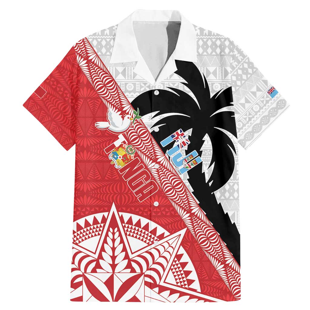 Fiji and Tonga Rugby Custom Family Matching Mermaid Dress and Hawaiian Shirt Flying Fijians Ikale Tahi Together Pacific - Polynesian Pride