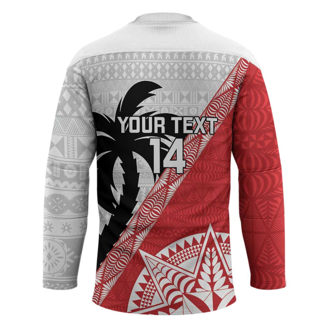 Fiji and Tonga Rugby Custom Hockey Jersey Flying Fijians Ikale Tahi Together Pacific - Polynesian Pride